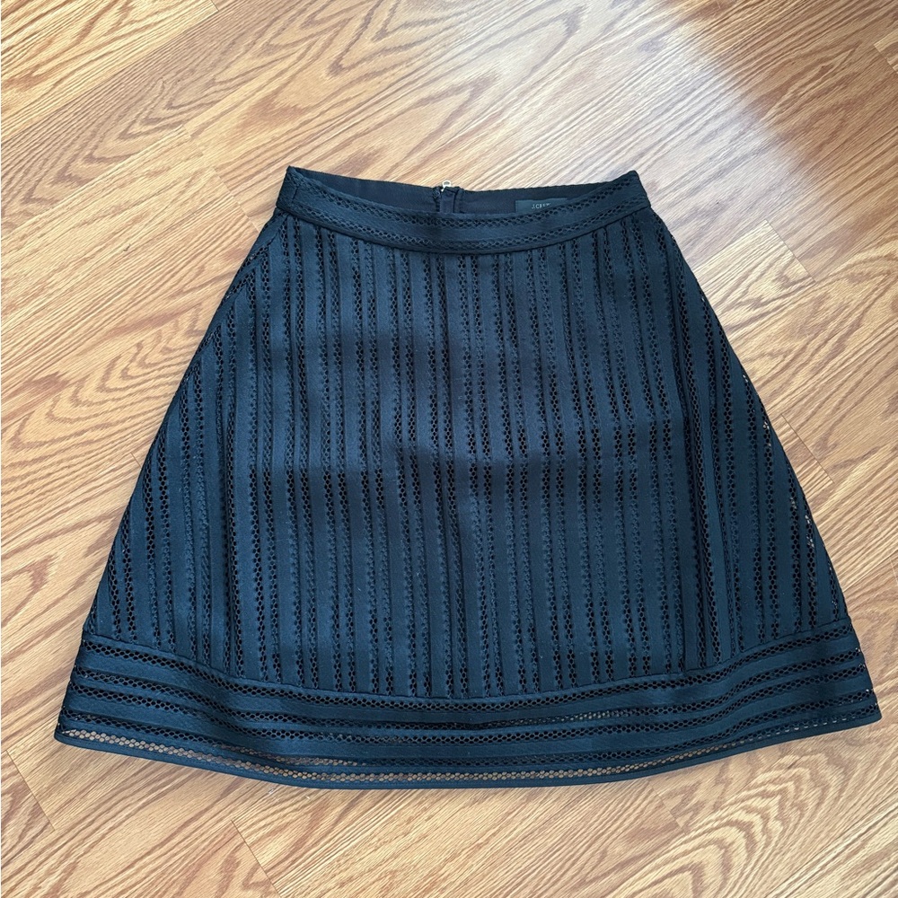 J.CREW Black Eyelet A Line Skirt EUC